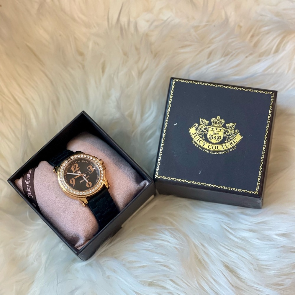 *SOLD* Juicy Couture Women's Pedigree Black Jelly Strap Watch